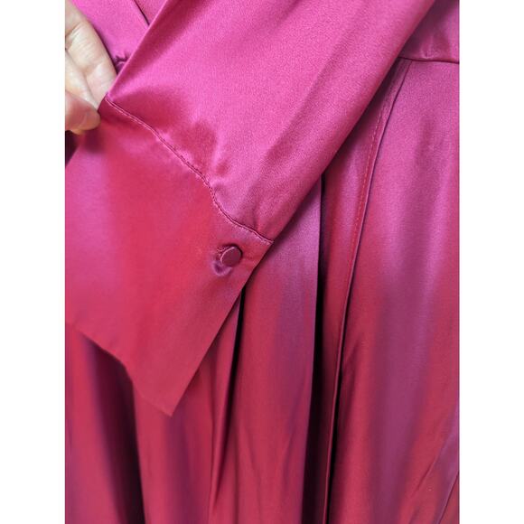 Banana Republic Dress Size 4P Etude 100% Silk Maxi Berry Pink Fuchsia NWT - Picture 9 of 16